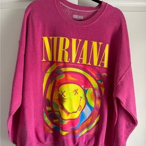 NIRVANA Fuchsia Sweatshirt with Vibrant Graphic